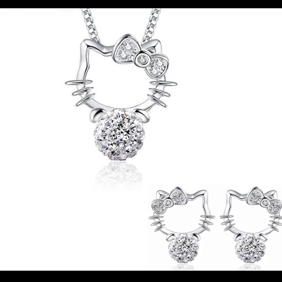 Rare! KITTY NECKLACE SET - Picture 1 of 6